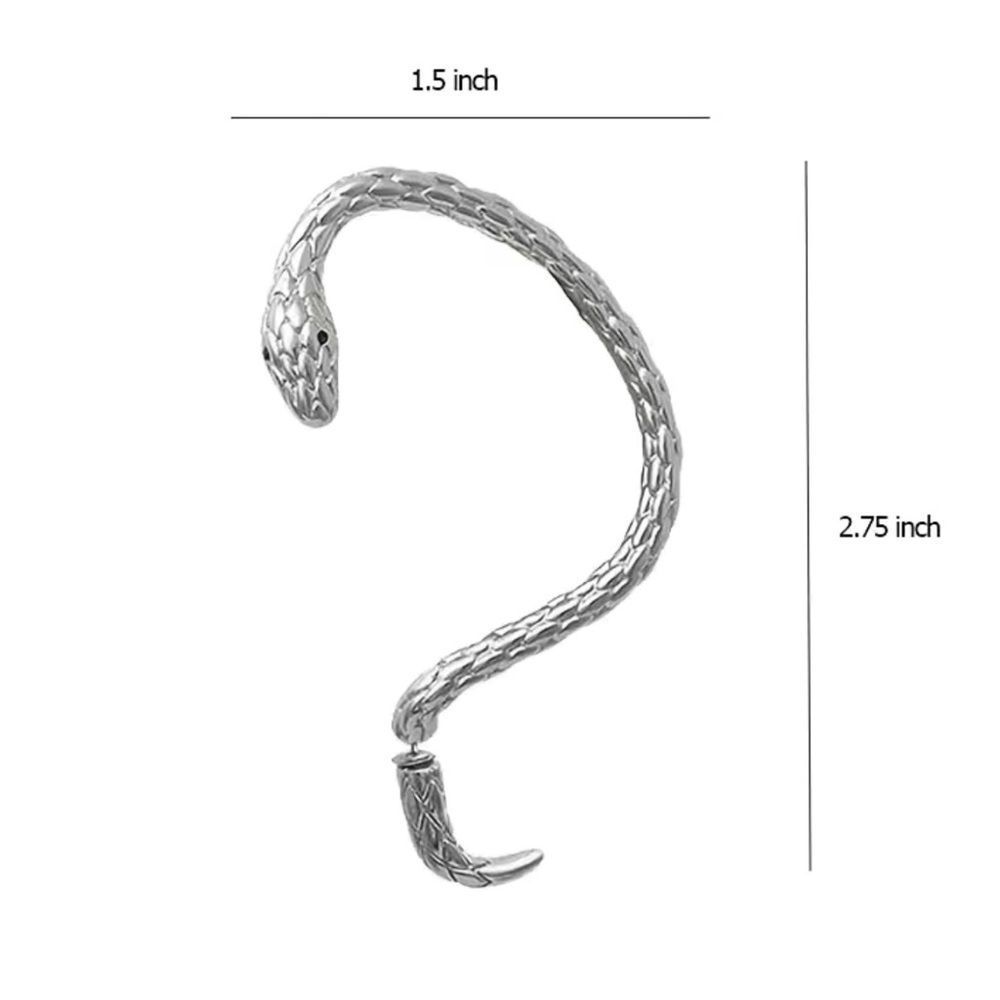 Pair of Silver Tone Snake Ear Cuffs Earrings NWT - Picture 12 of 14